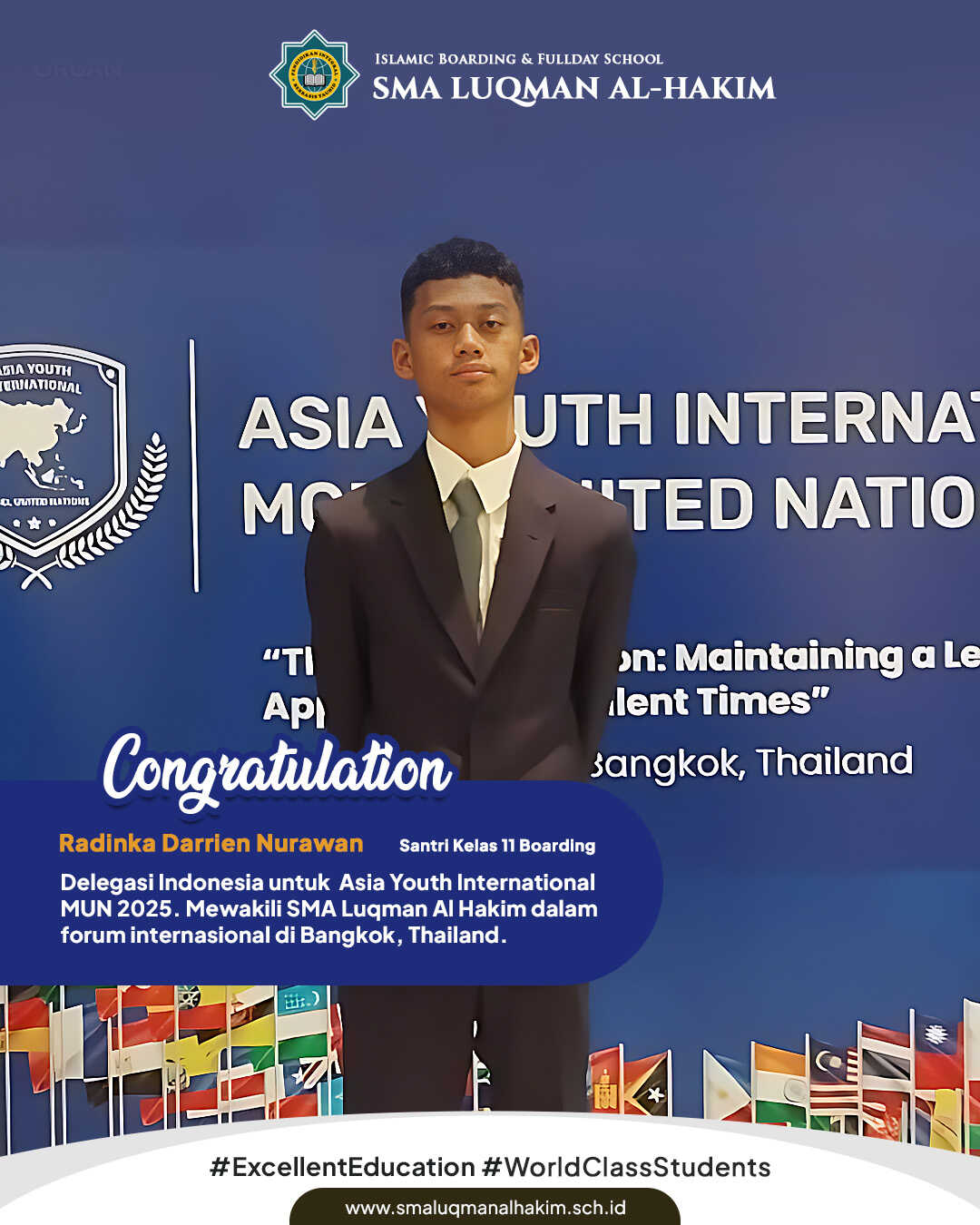 Santri SMA Luqman Al Hakim Berangkat ke Bangkok untuk Mengikuti Asia Youth International MUN 2025