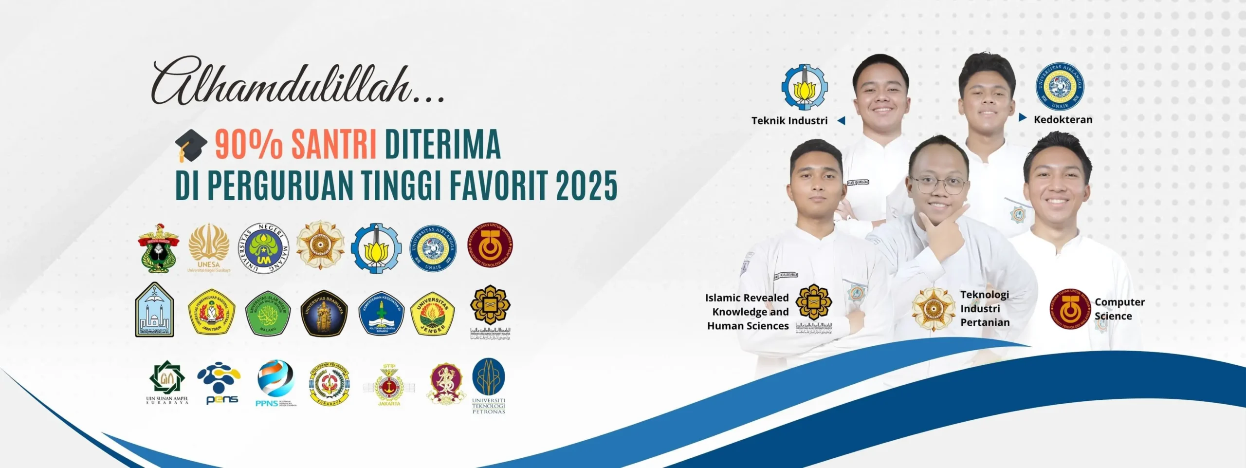 🎓 90 % SANTRI SMA Luqman Al Hakim Pondok Pesantren Hidayatullah Surabaya diterima di perguruan tinggi FAVORIT